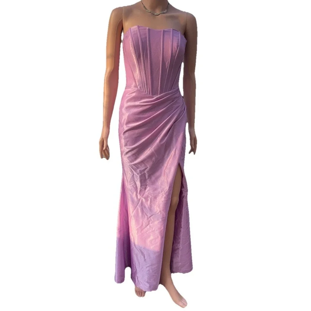 Zapaka | Dresses | Strapless Mermaid Corset Prom Dress Size 2 Lilac |  Poshmark